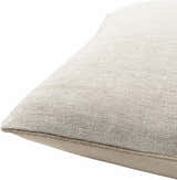 Lunara Cream Raised Ribbed Horizontal Stripe Cottage Country Linen Lumbar Pillow - Clearance