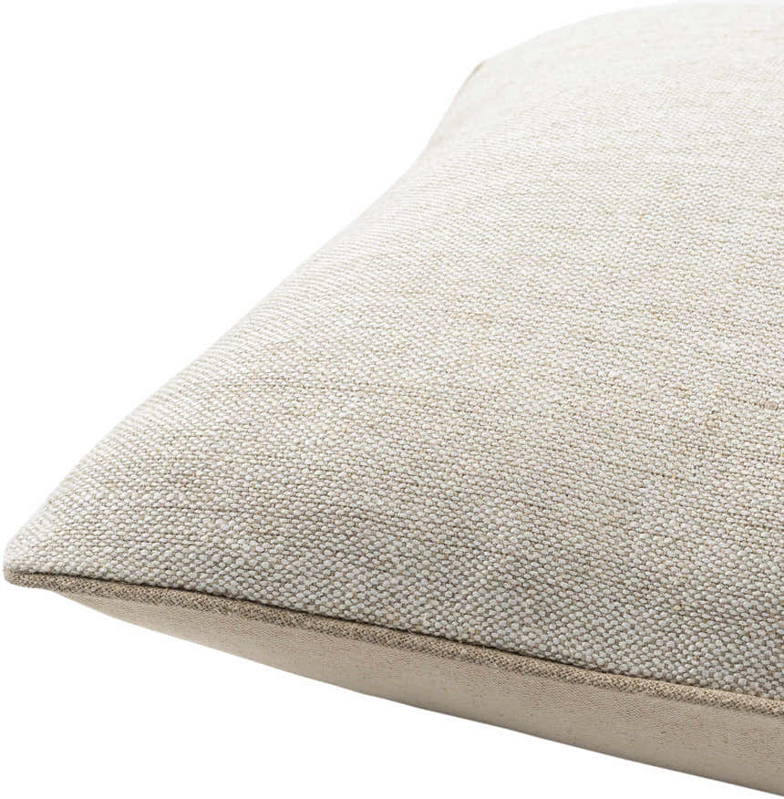 Lunara Cream Raised Ribbed Horizontal Stripe Cottage Country Linen Lumbar Pillow - Clearance