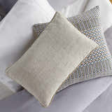 Lunara Cream Raised Ribbed Horizontal Stripe Cottage Country Linen Lumbar Pillow - Clearance