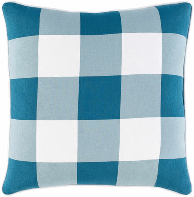 Purfleet Teal Plaid Square Throw Pillow - Clearance