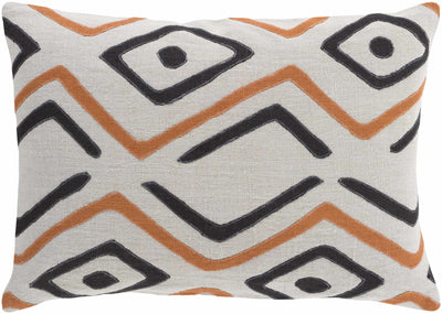 Purlear Geometric Orange Black Accent Pillow - Clearance