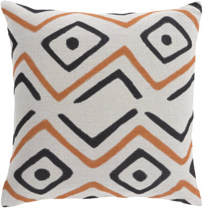 Purlear Geometric Orange Black Accent Pillow - Clearance