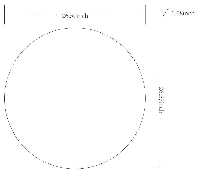 Round Mirror with Black Aluminum Frame