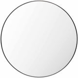 Round Mirror with Black Aluminum Frame