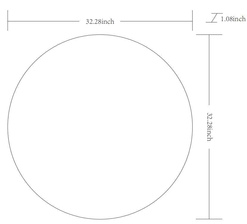 Round Mirror with Black Aluminum Frame