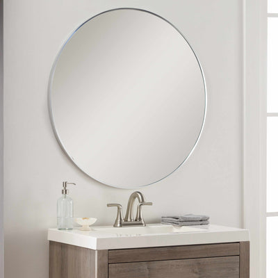 Pontalina Round Silver Gray Mirror