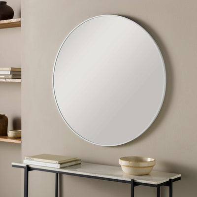 Pontalina Round White Mirror