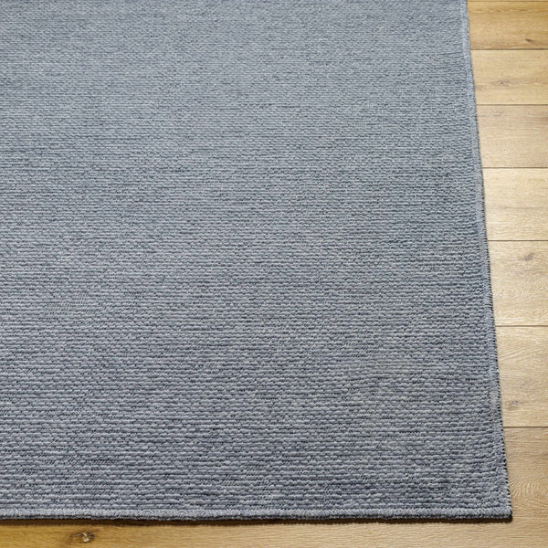 Isako Blue & Gray Solid Washable Area Rug