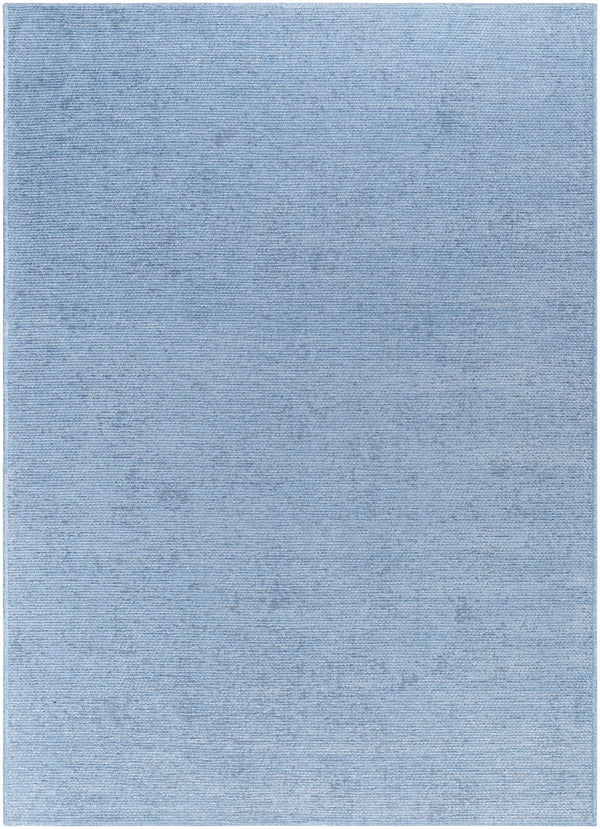 Isako Blue Solid Washable Area Rug