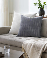 Qwara Slate Blue Throw Pillow