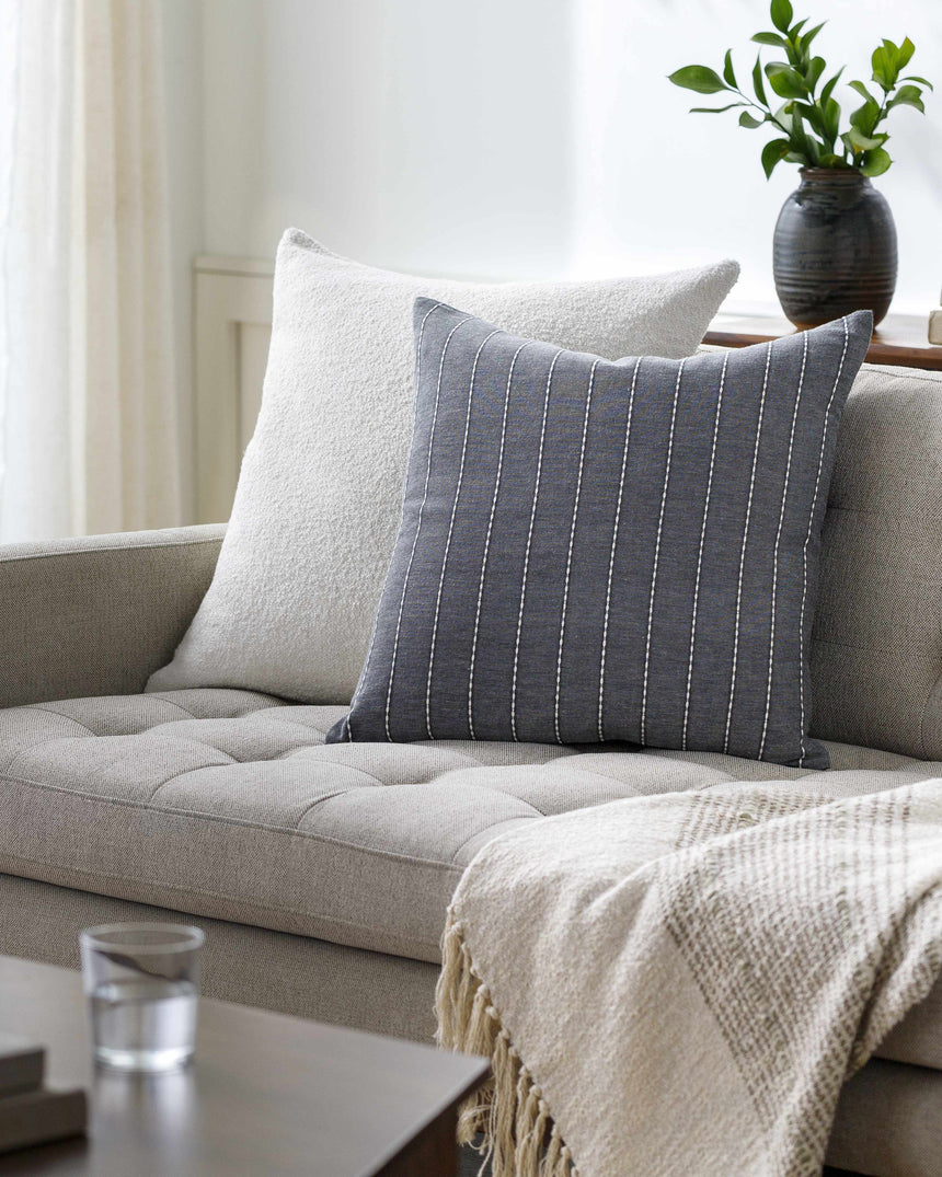 Qwara Slate Blue Throw Pillow