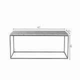 Qoryooley Minimalist Gray Marble Coffee Table