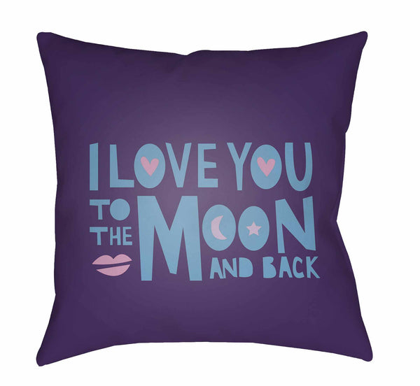 I Love You Purple Throw Pillow