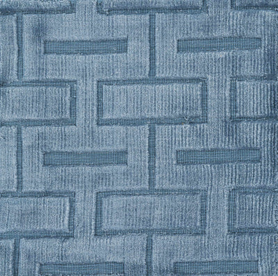 Quealy Blue Patterned 3x5 Small Viscose Rug - Clearance