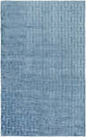 Blue Quealy Rug: 3x5 viscose rug with a contemporary geometric pattern. Hand-knotted texture. Design-Rectangle-58