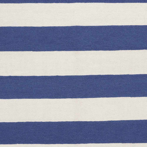 Ingersoll 8x11 Blue&White Striped Wool Rug - Clearance