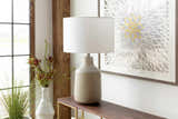 Quezon Beige Resin Table Lamp