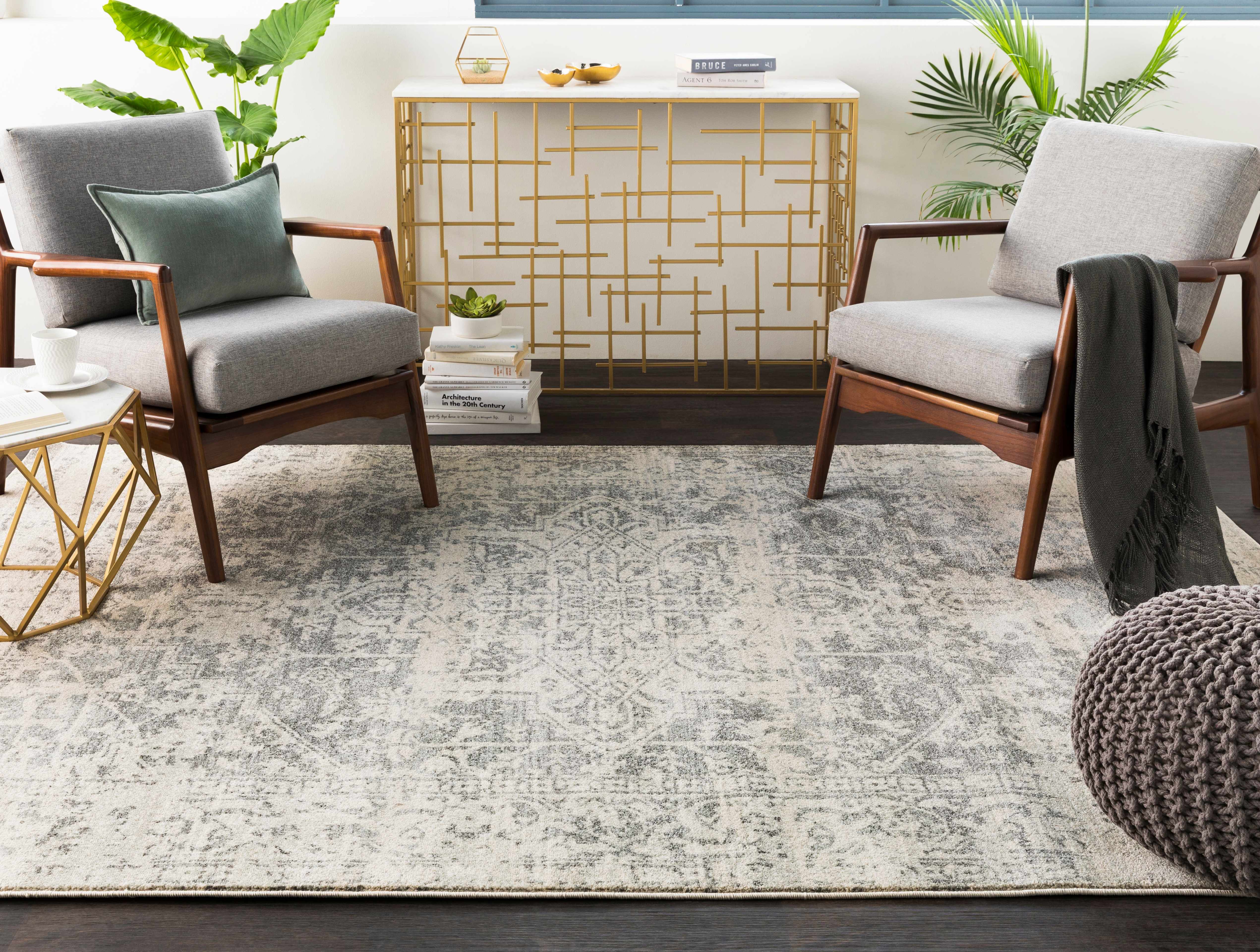 Rachel Area Rug - Beige/Gray Distressed Traditional Rug and Runner