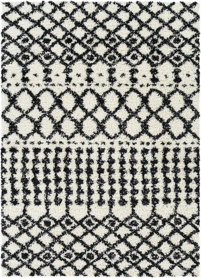 Walkern White/Black 5x7 Plush Rug - Clearance