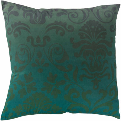 Ramsey Green Damask Square Accent Pillow - Clearance