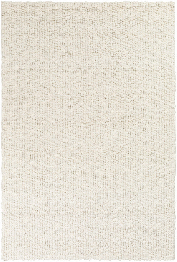 Rockfish Solid Ivory Premium Woven Wool Rug