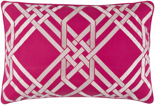 Rockhampton Fuchsia Geometric Square Pillow - Clearance