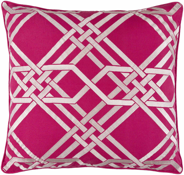 Rockhampton Fuchsia Geometric Square Pillow - Clearance