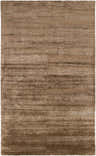Close-up of the hand woven Reigate Area Rug. The rug has a horizontal pattern and is various shades of brown. Design-Rectangle-58