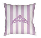 Kids Purple Princess Print Decorative Nursery Outdoor Throw Pillow