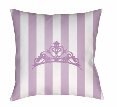 Kids Purple Princess Print Decorative Nursery Throw Pillow