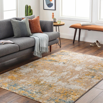 Meads Abstract Mustard Area Rug