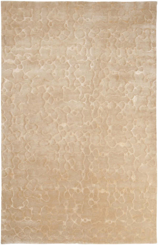 Close-up of the Renault Area Carpet in beige and mustard, featuring a subtle, contemporary pattern and hand-knotted texture. Design-Rectangle-58