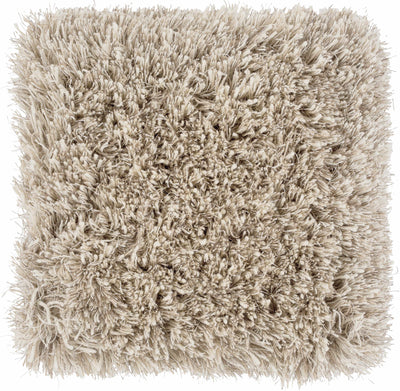 Ascot Solid Beige Wool Shag Rug