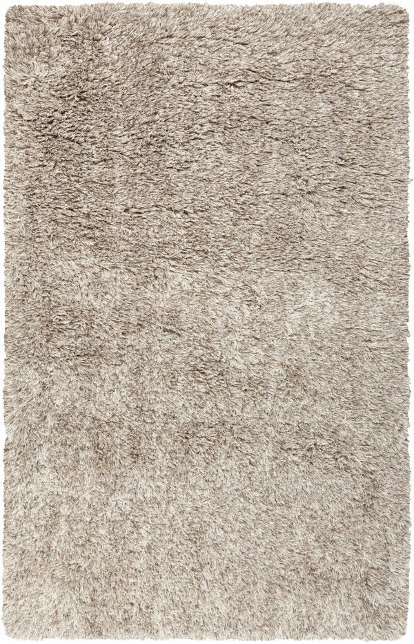 Ascot Solid Beige Wool Shag Rug