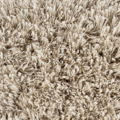 Ascot Solid Beige Wool Shag Rug