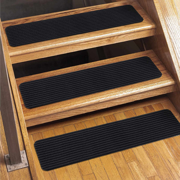 Basic Stair Tread Rugs, Black