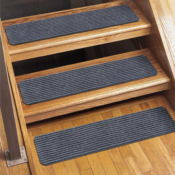 Basic Stair Tread Rugs, Light Gray