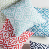 Geyve Orange Geometric Square Outdoor Throw Pillow