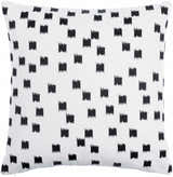 Brivon Off White and Black Brushstroke Speckle Pattern Modern Cotton Accent Pillow