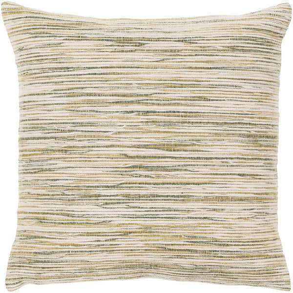 Rhyl Neutral Striped Square Throw Pillow - Clearance