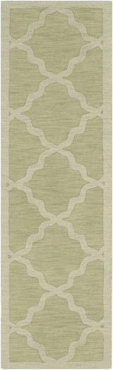 Rialto Olive Green Embossed Wool Rug - Clearance
