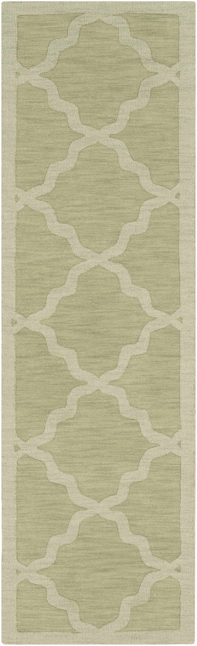 Rialto Olive Green Embossed Wool Rug - Clearance