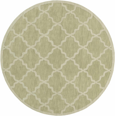 Rialto Olive Green Embossed Wool Rug - Clearance