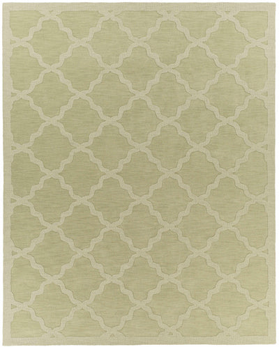 Rialto Olive Green Embossed Wool Rug - Clearance