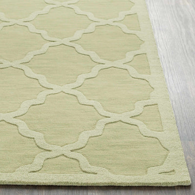 Rialto Olive Green Embossed Wool Rug - Clearance