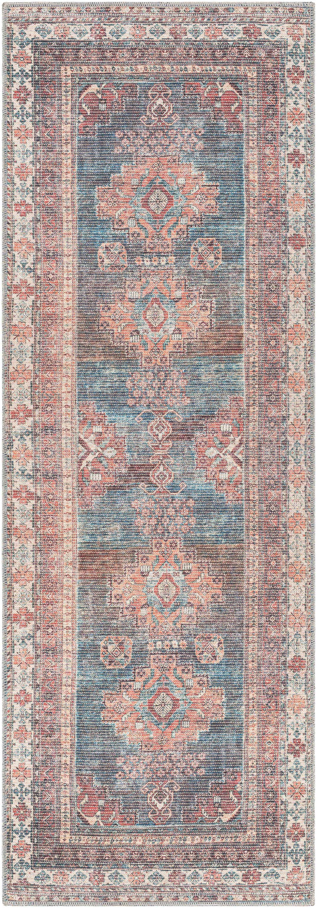 Baltinglass Rust & Blue Washable Area Rug - Clearance – Boutique Rugs