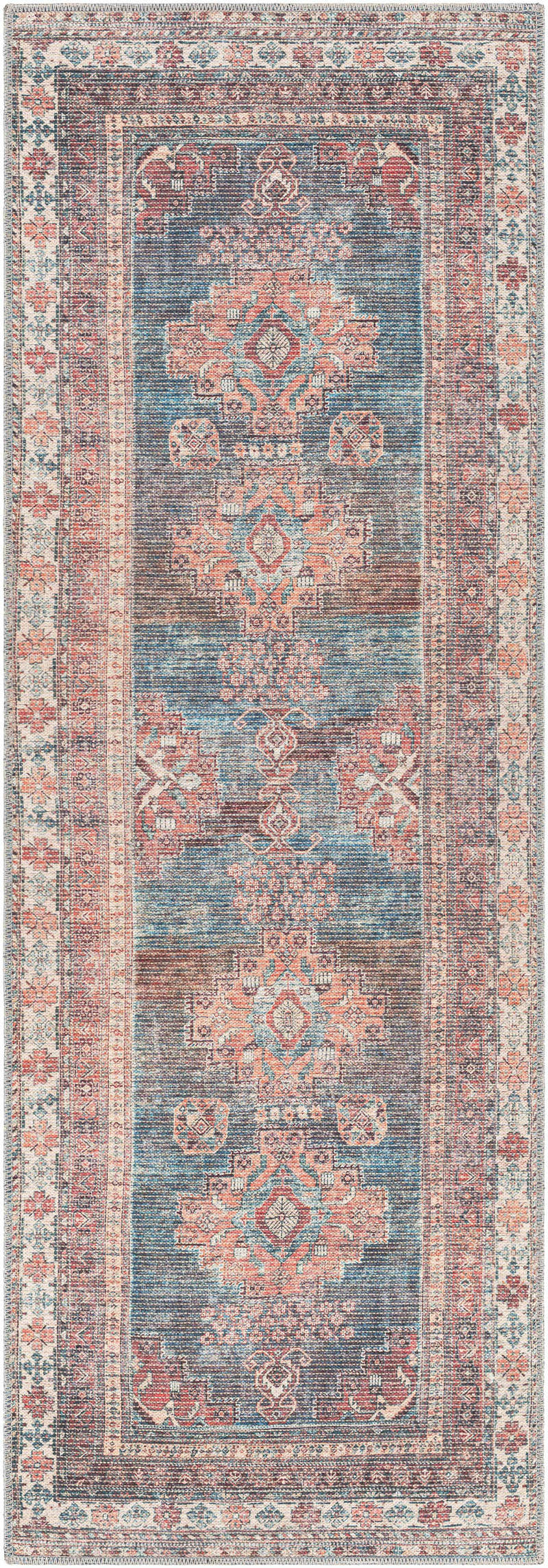 Baltinglass Rust & Blue Washable Area Rug - Clearance – Boutique Rugs