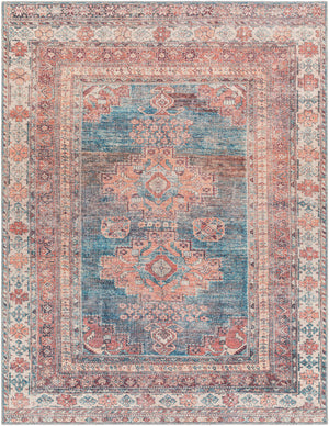 Baltinglass Rust & Blue Washable Rug