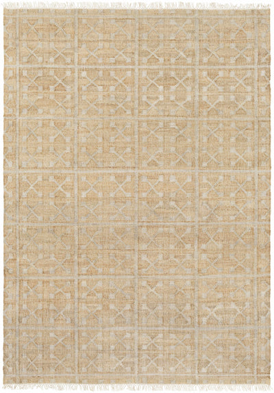 Rice Handcrafted Fringed Jute Carpet