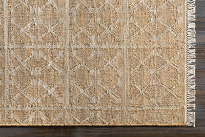 Rice Handcrafted Fringed Jute Carpet